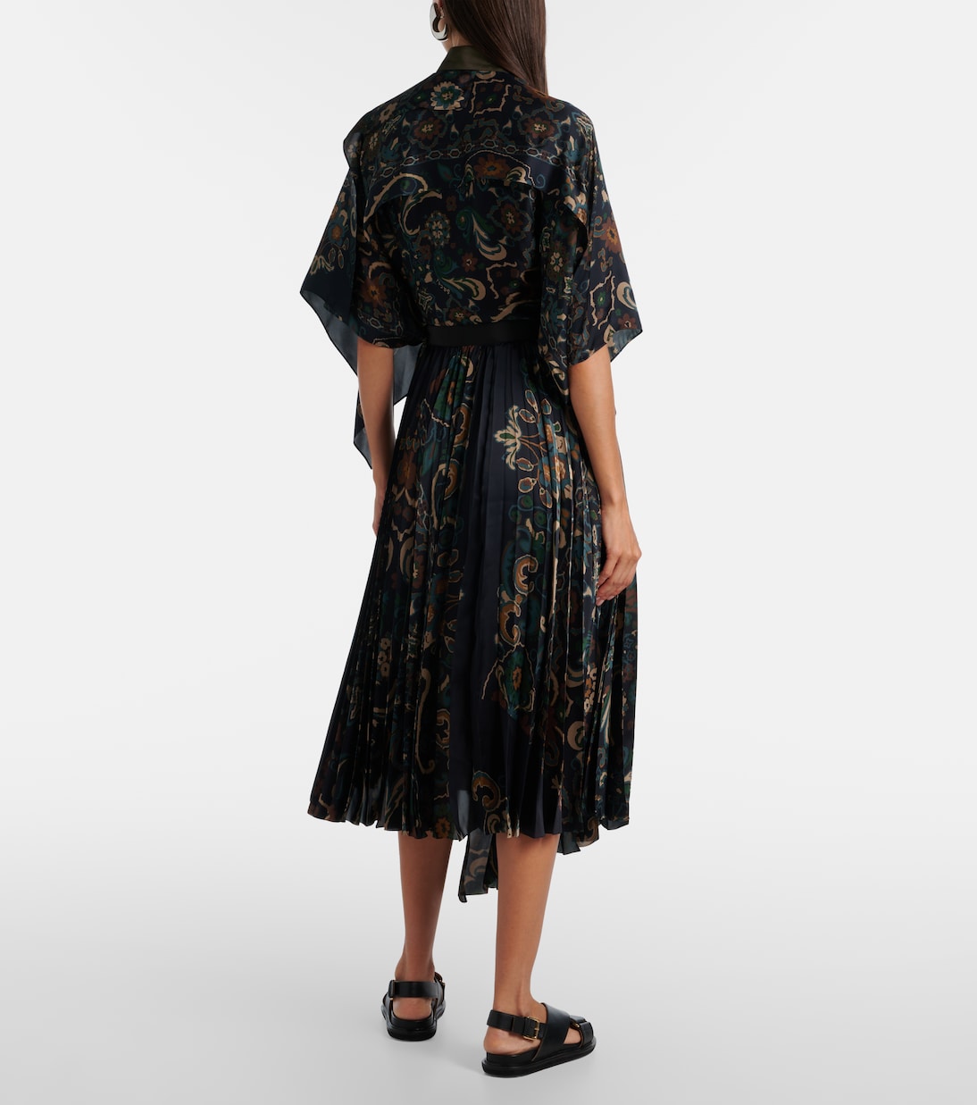 Falda midi plisada floral | Sacai