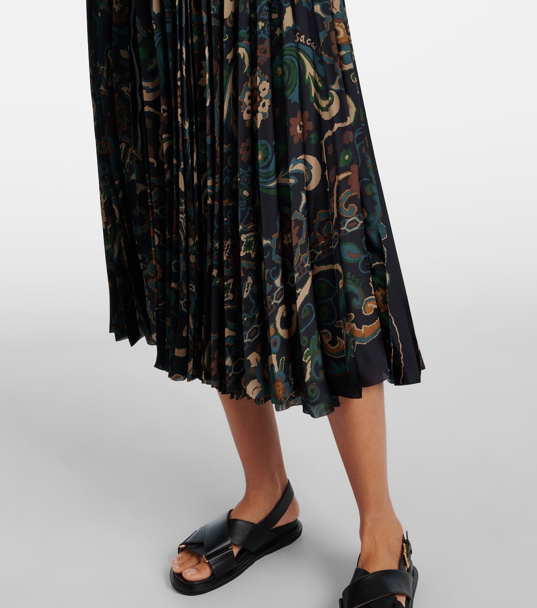 Falda midi plisada floral | Sacai