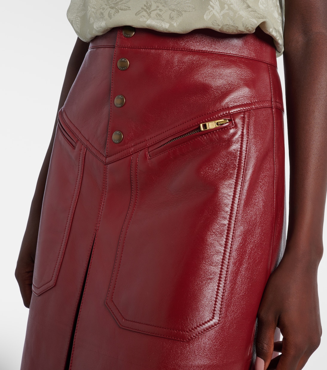 Midirock aus Leder | Chloé