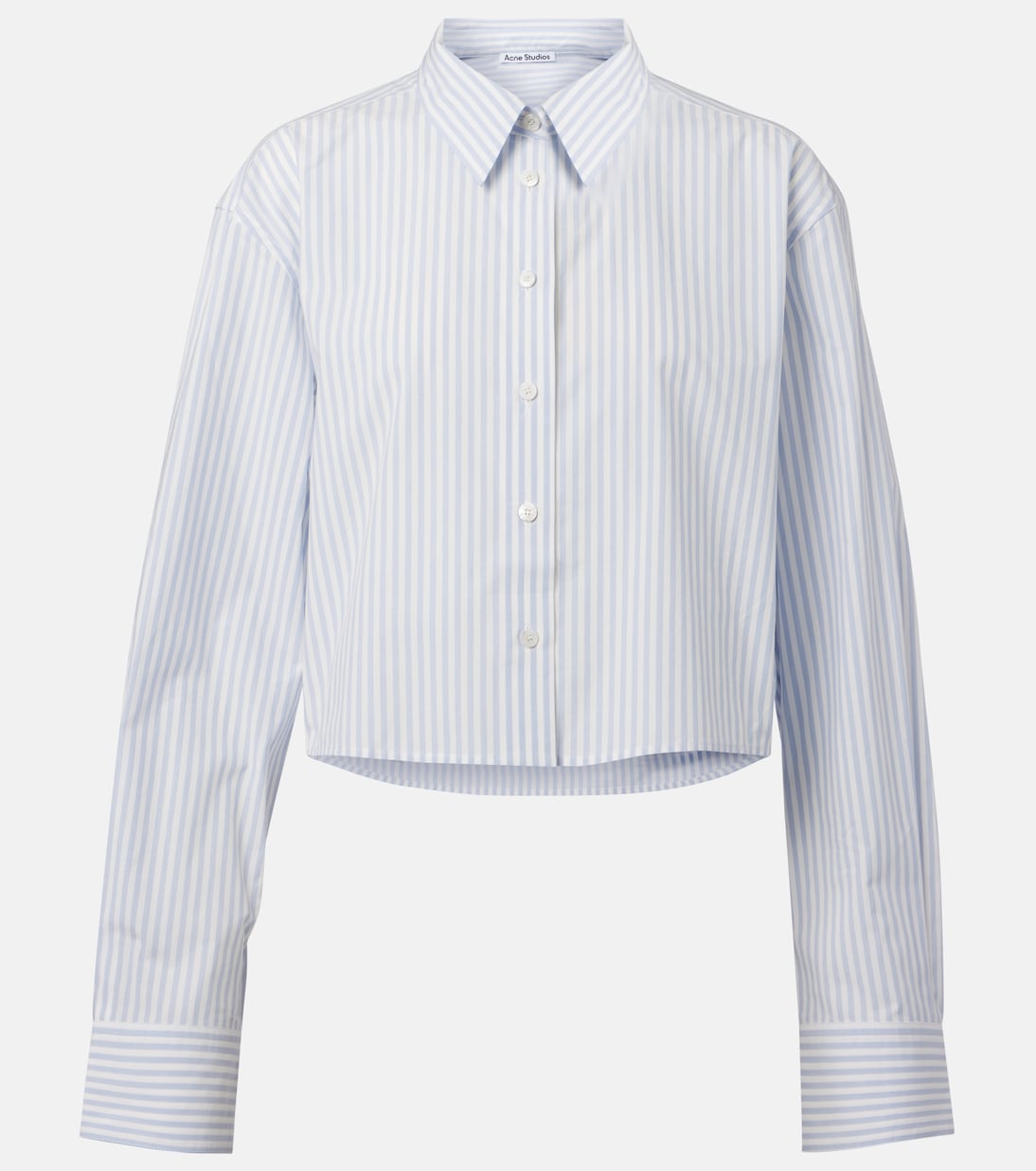 Camicia cropped in cotone a righe | Acne Studios