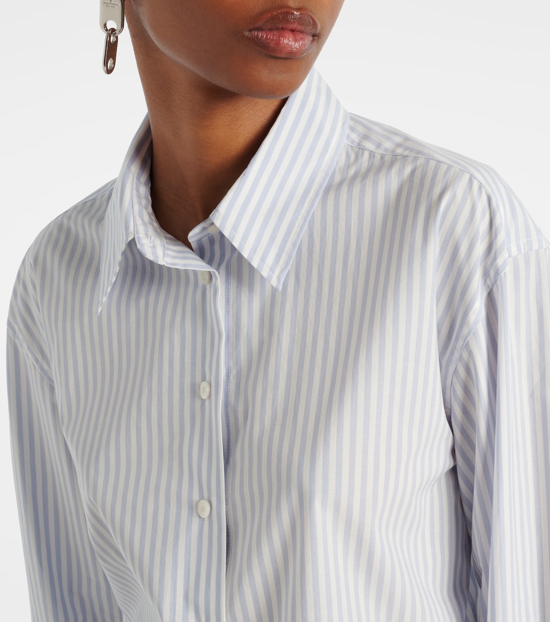Camicia cropped in cotone a righe | Acne Studios