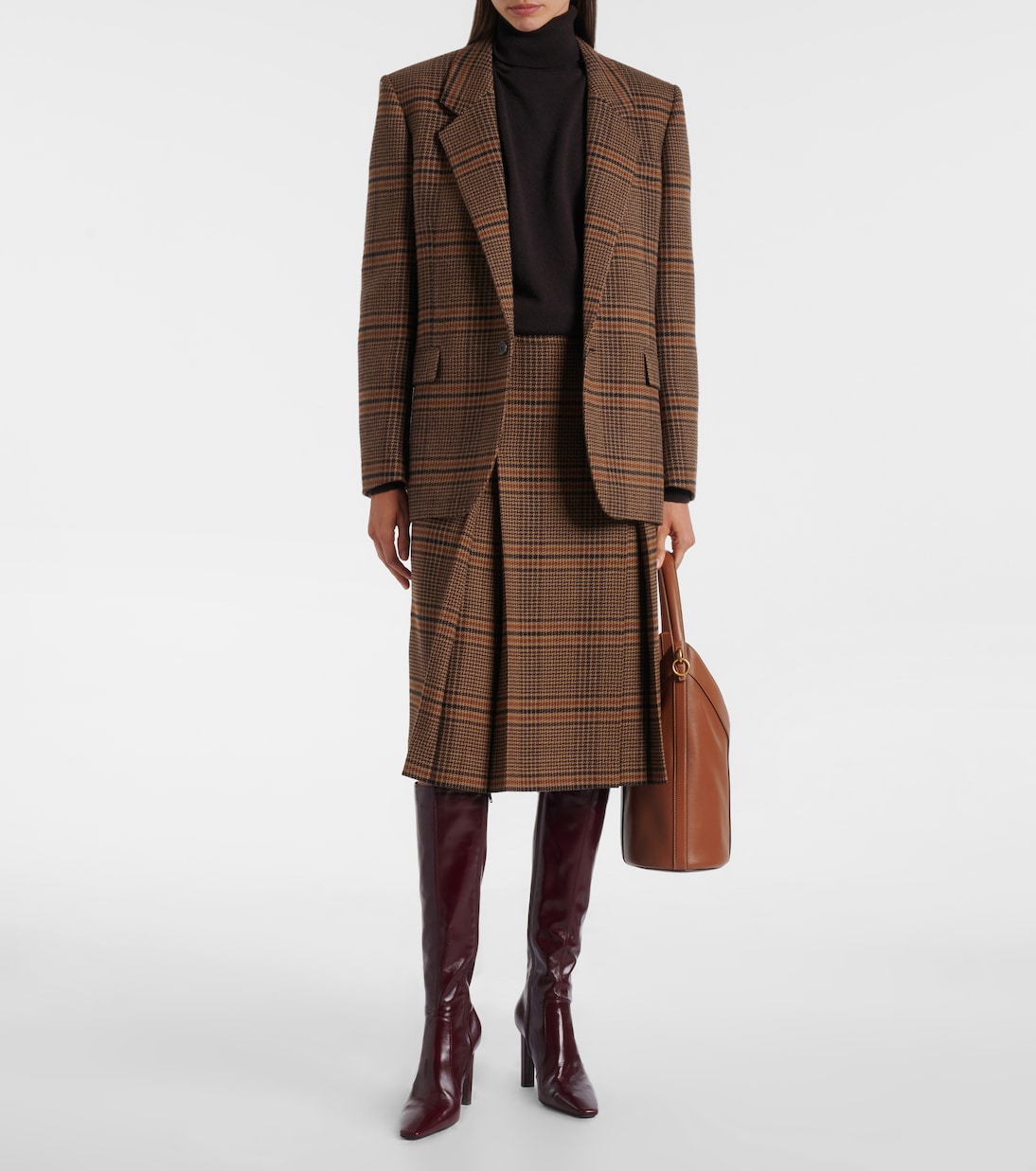 Blazer en laine à carreaux | Saint Laurent