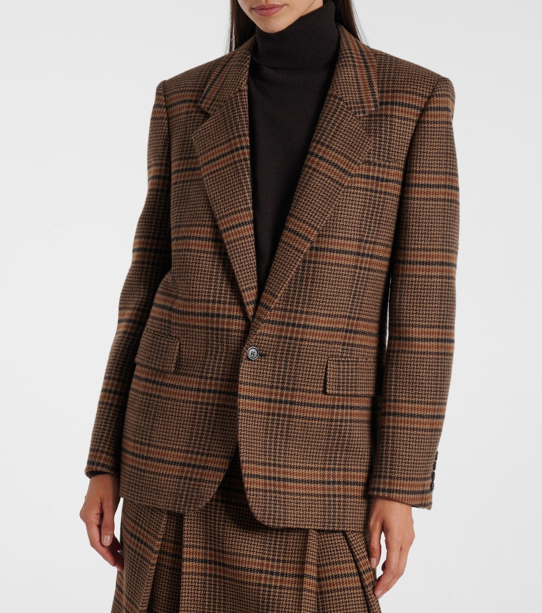 Blazer en laine à carreaux | Saint Laurent