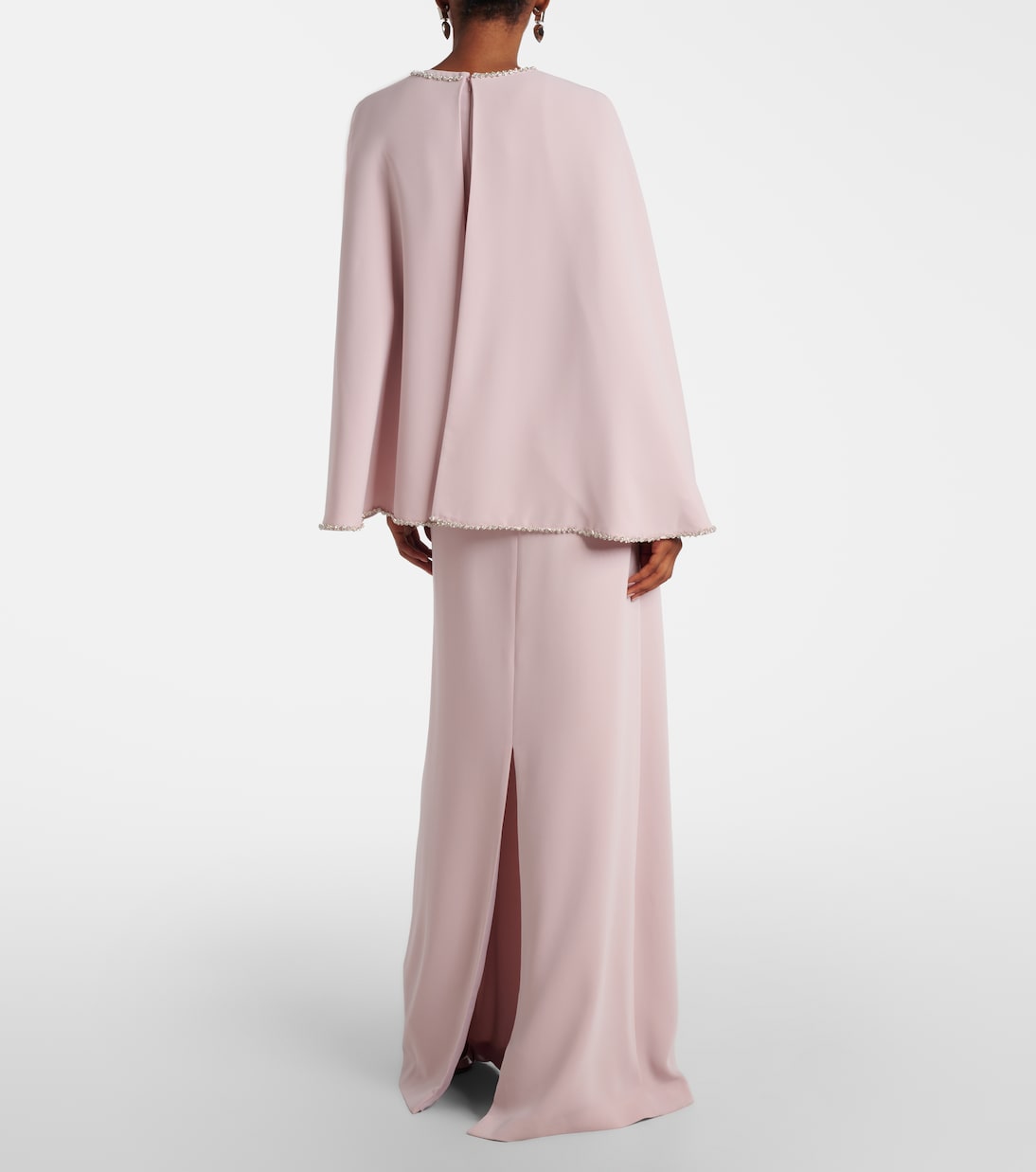 Crystal-embellished caped gown | Costarellos