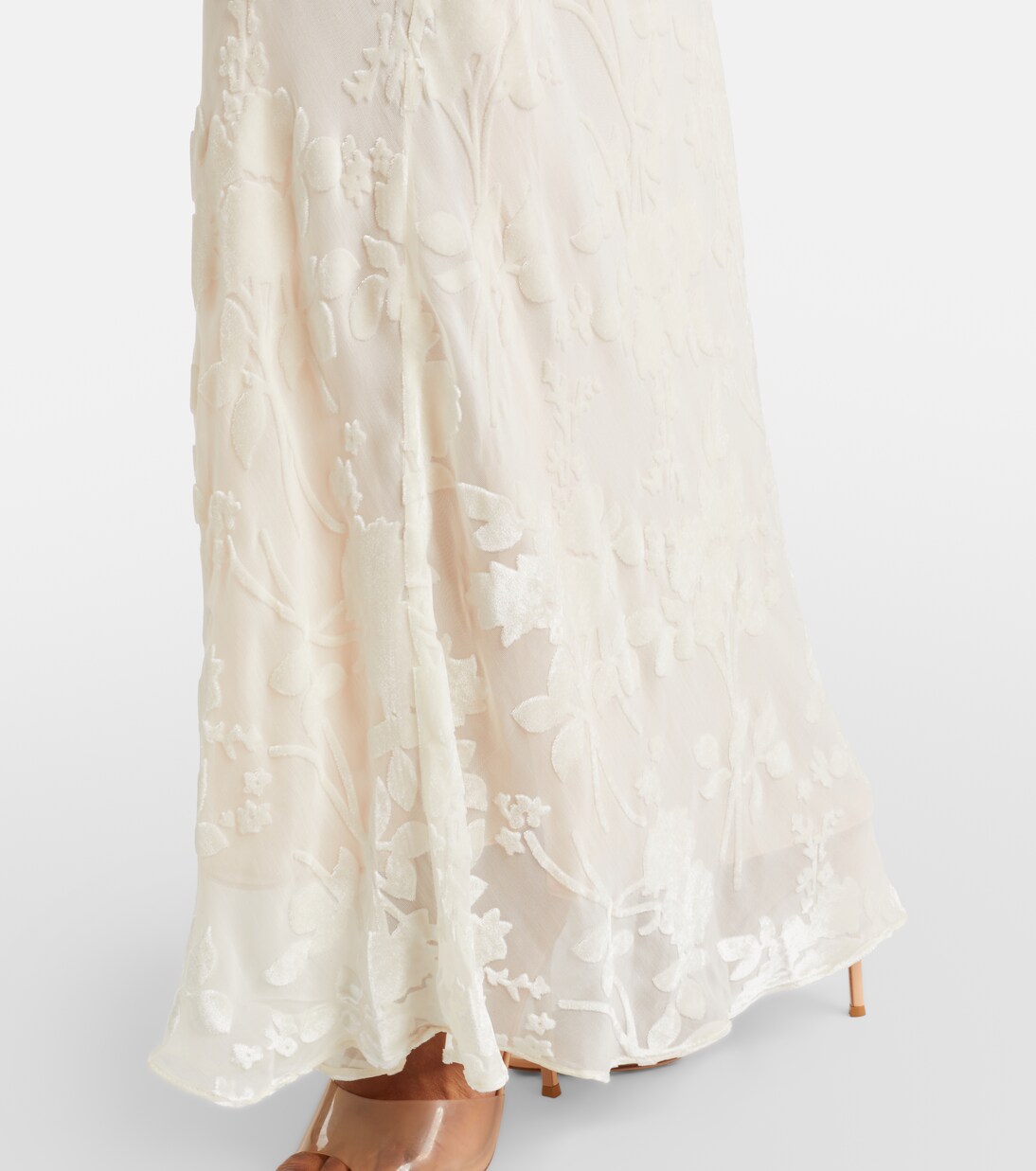 Vestido de fiesta Devoré de terciopelo floral | Rodarte