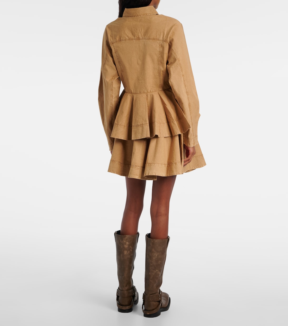 Peplum cotton-blend shirt | Ganni