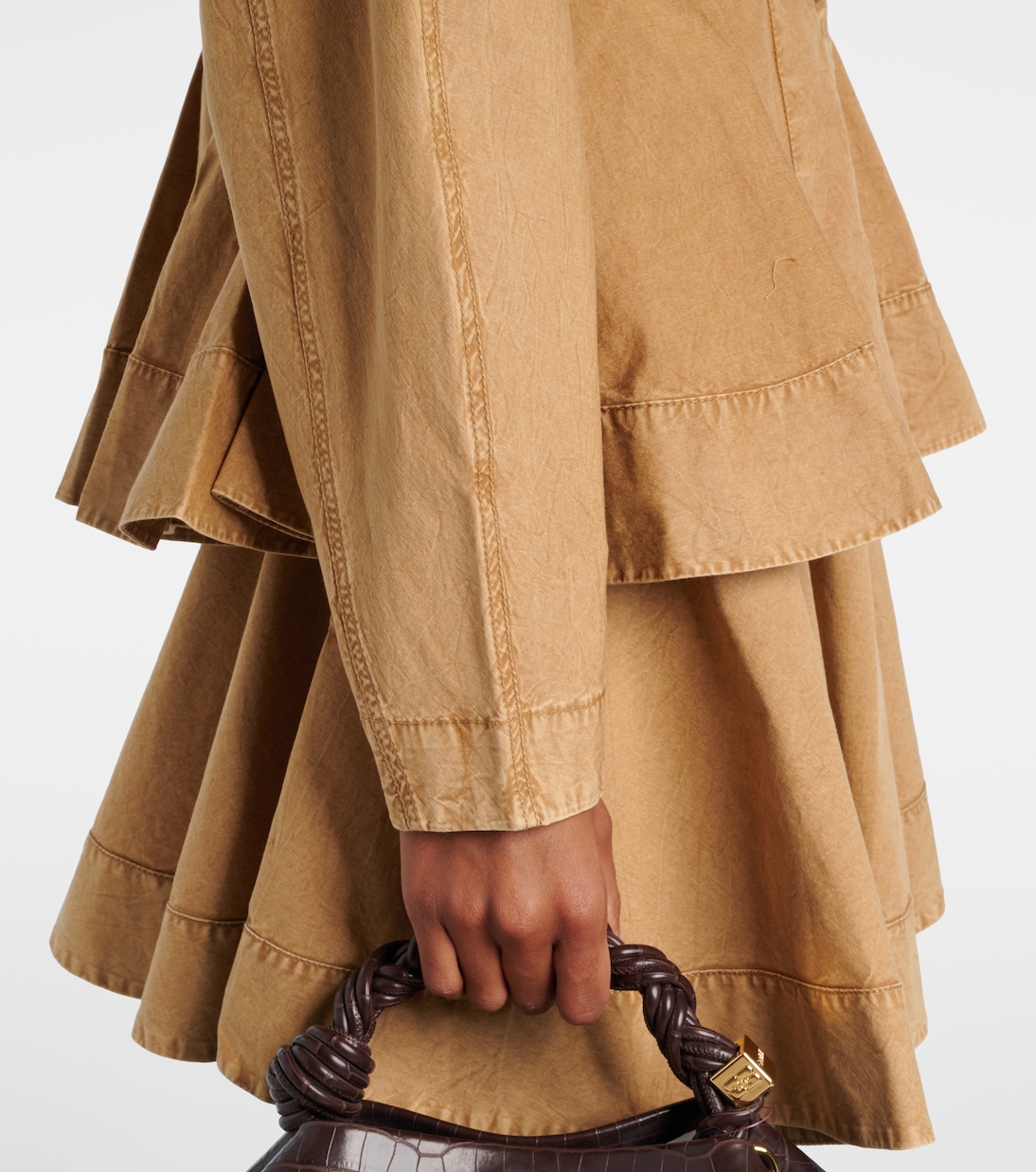 Peplum cotton-blend shirt | Ganni