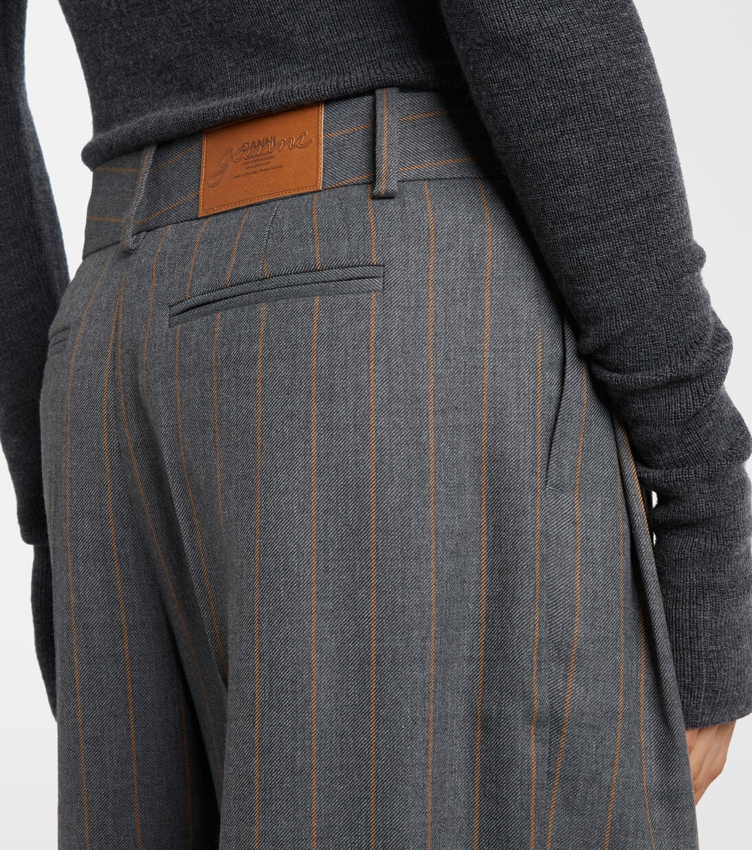 Pinstripe wide-leg pants | Ganni