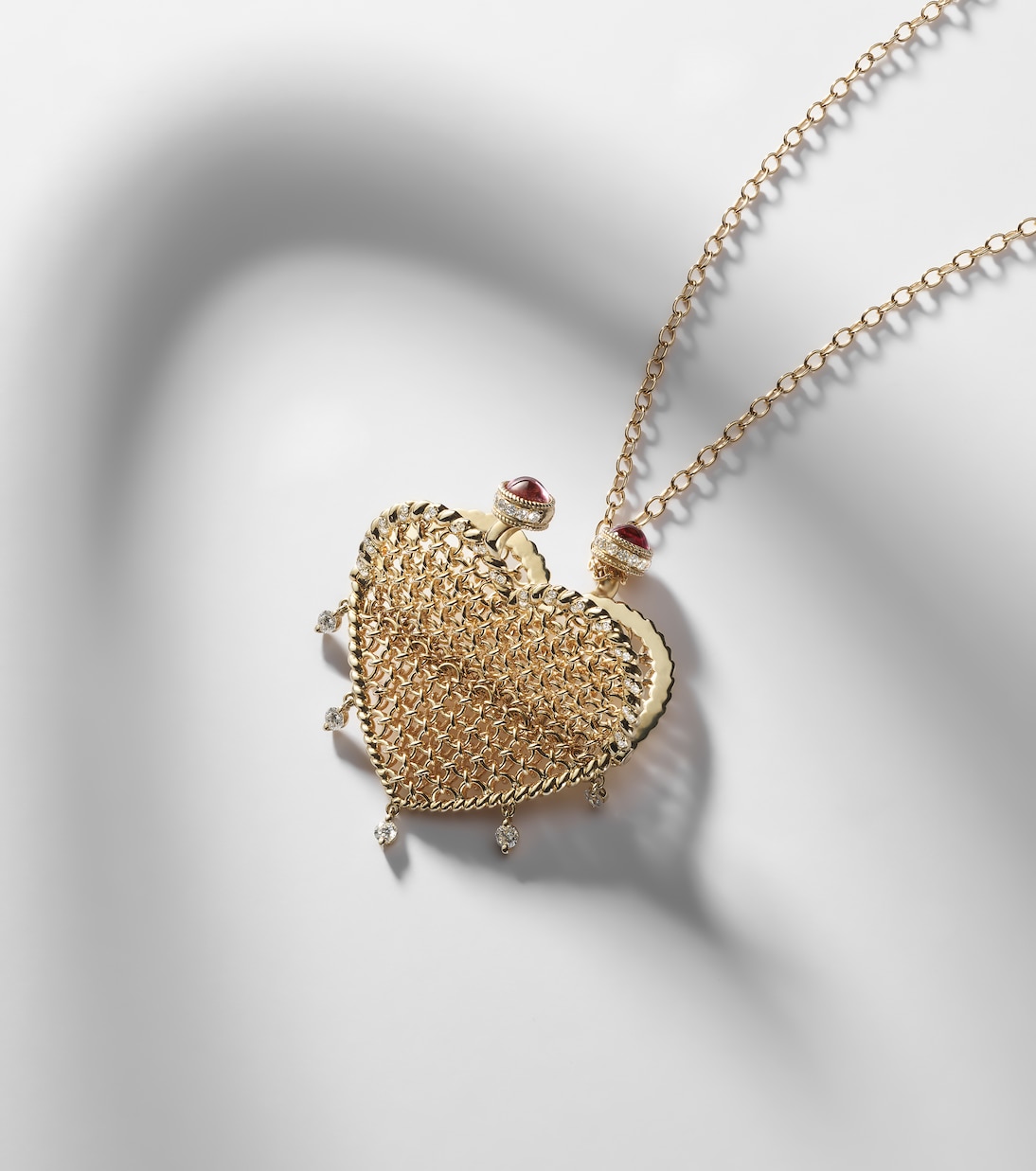 Collana Minaudière Maxi in oro 18kt e 9kt con diamanti e tormaline | Yvonne Léon