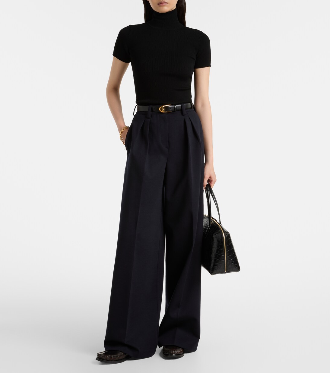 Molo pleated wool and cotton-blend pants | Max Mara
