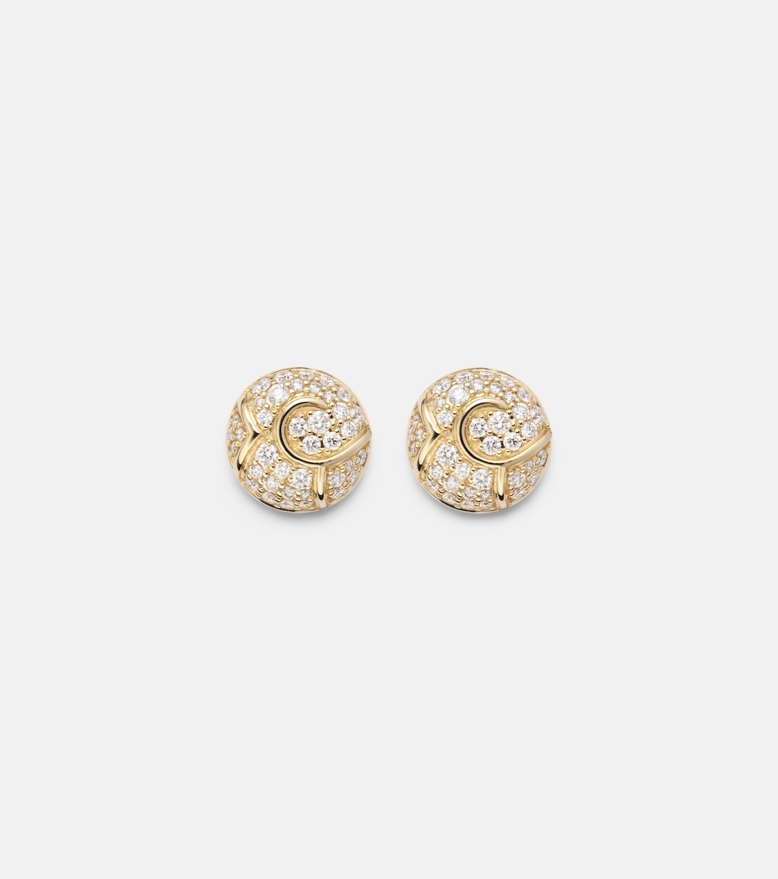 Boucles d'oreilles Onda Boule en or 18 ct et diamants | Marina B