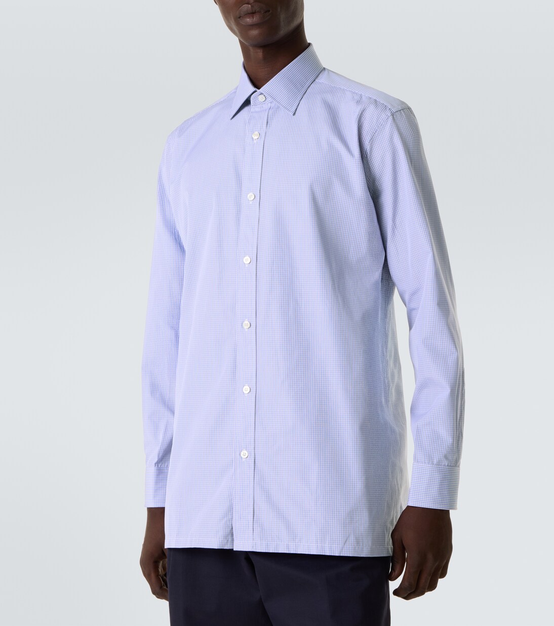 Checked cotton poplin shirt | Charvet
