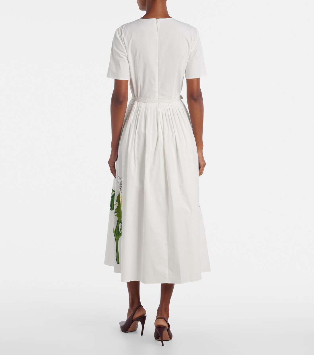 Foxglove cotton-blend poplin midi dress | Oscar de la Renta