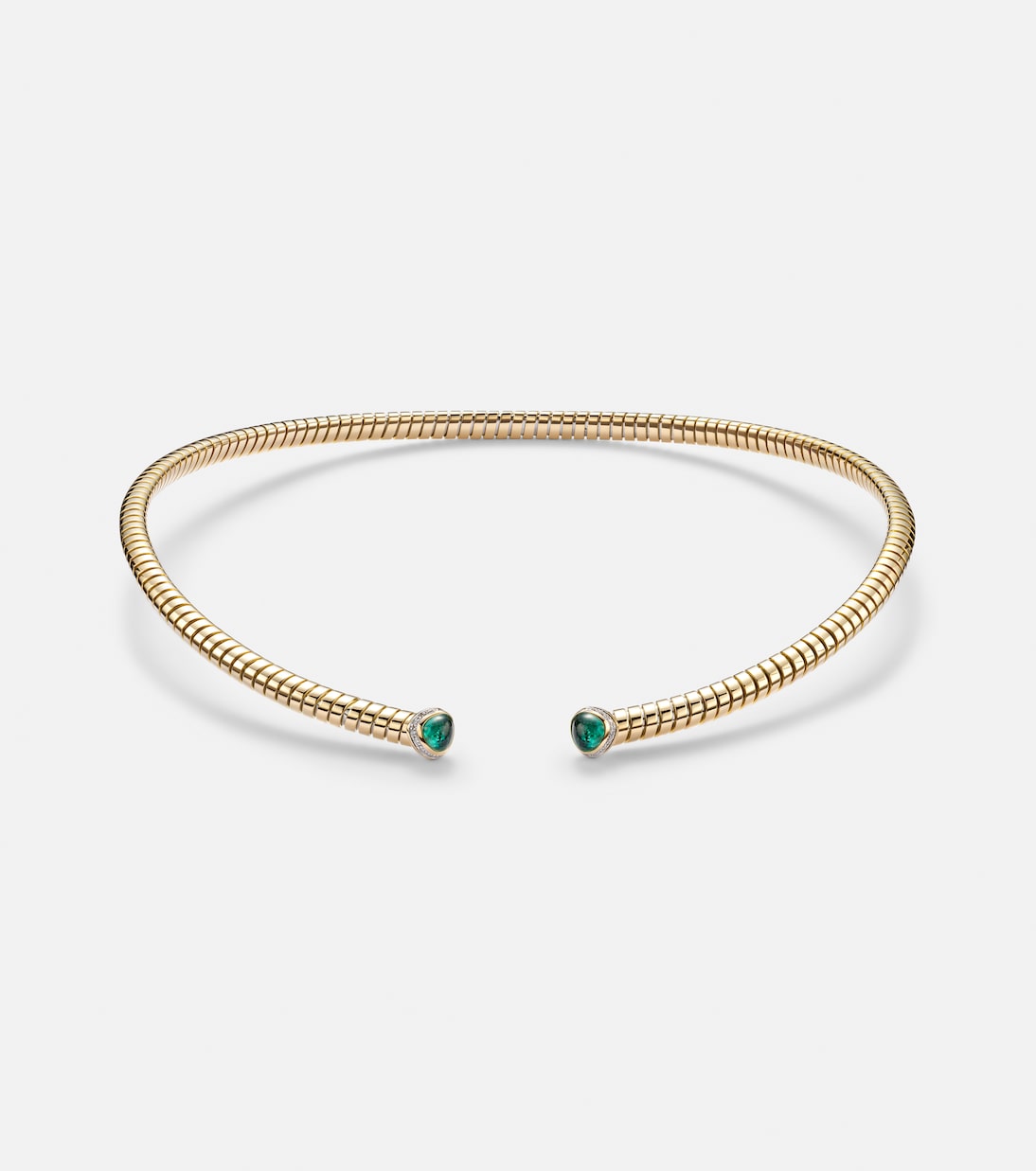18kt yellow gold necklace with emeralds and diamonds | Marina B