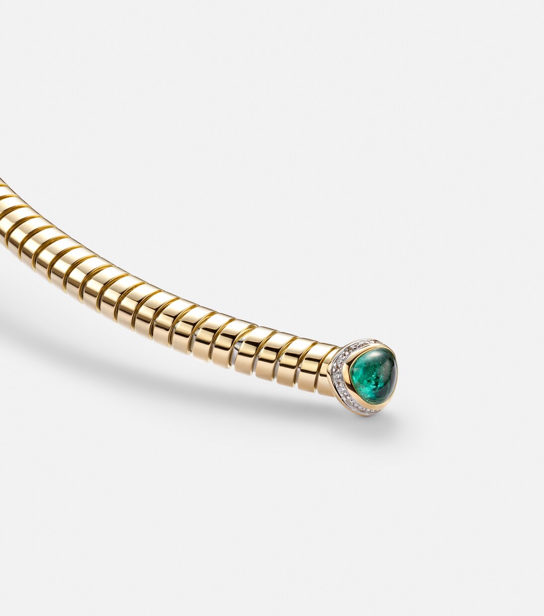 18kt yellow gold necklace with emeralds and diamonds | Marina B