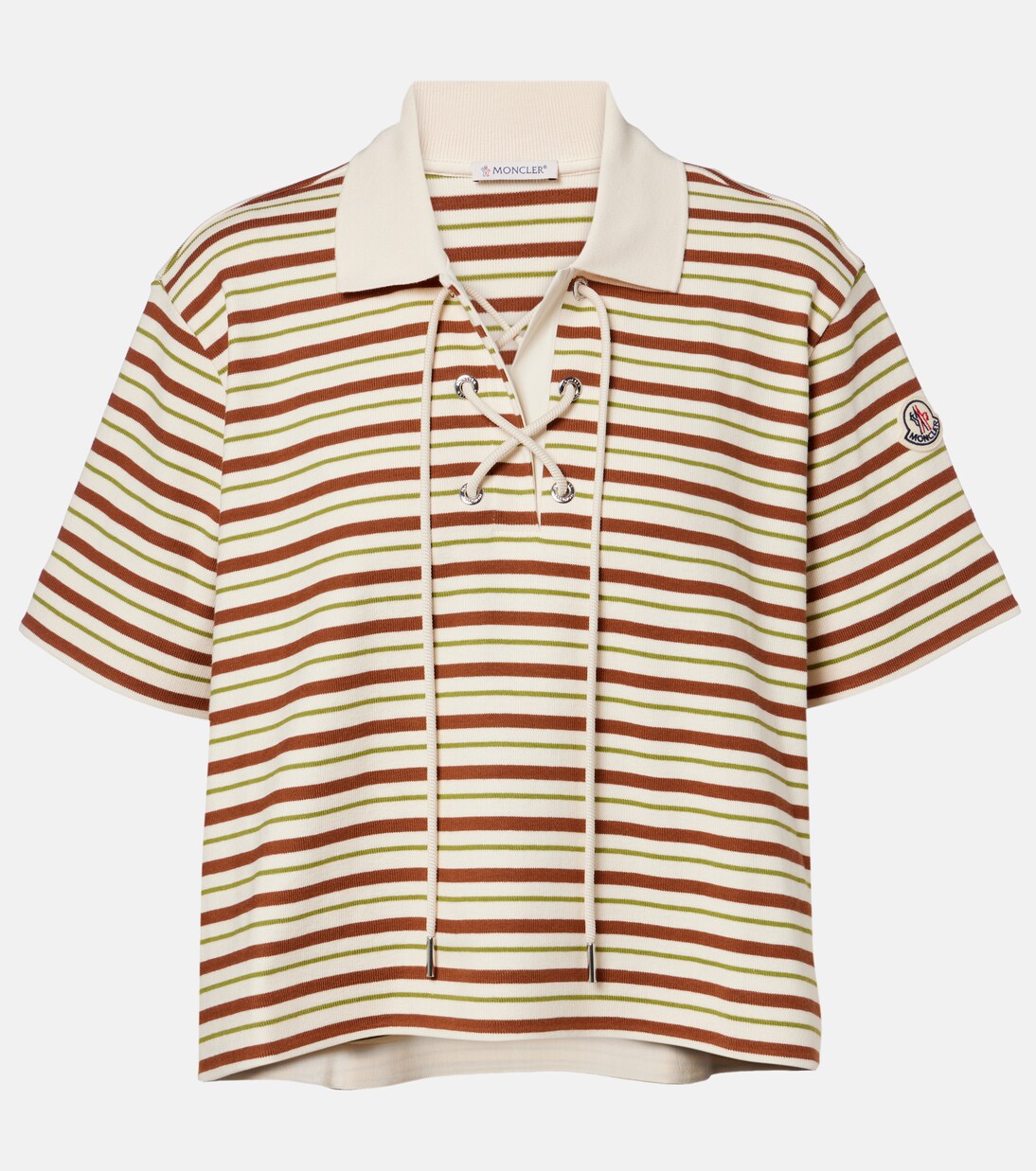 Striped cotton jersey polo shirt | Moncler