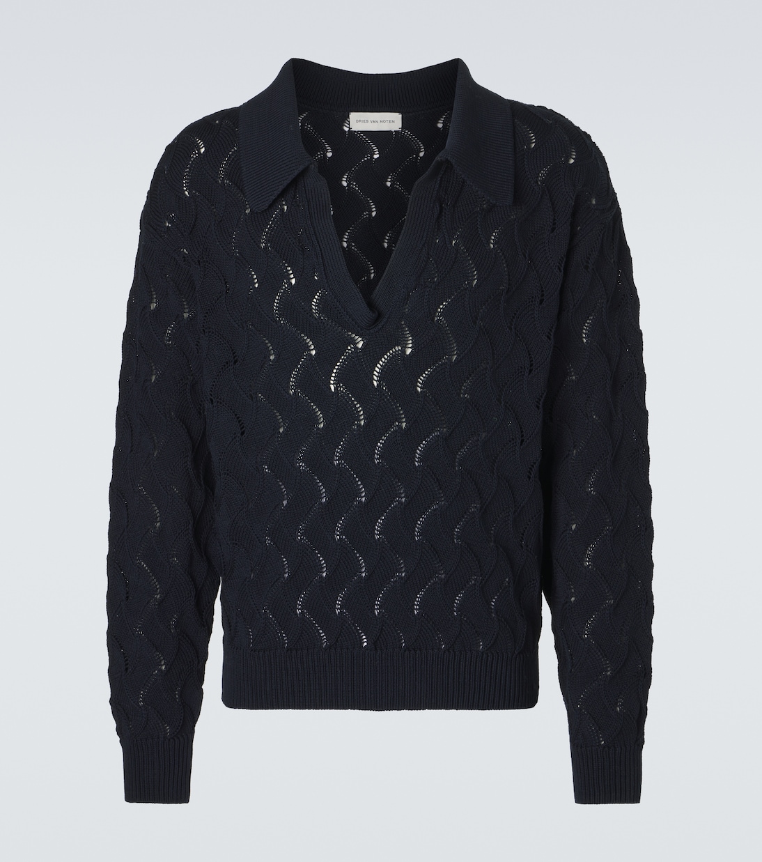 Open-knit cotton polo sweater | Dries Van Noten