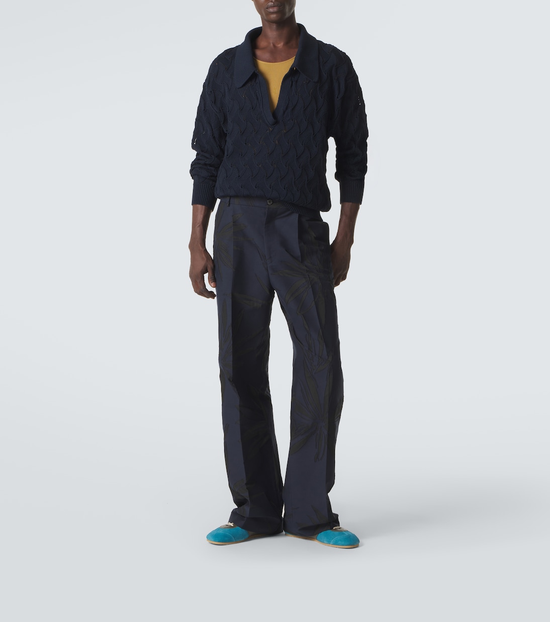 Open-knit cotton polo sweater | Dries Van Noten