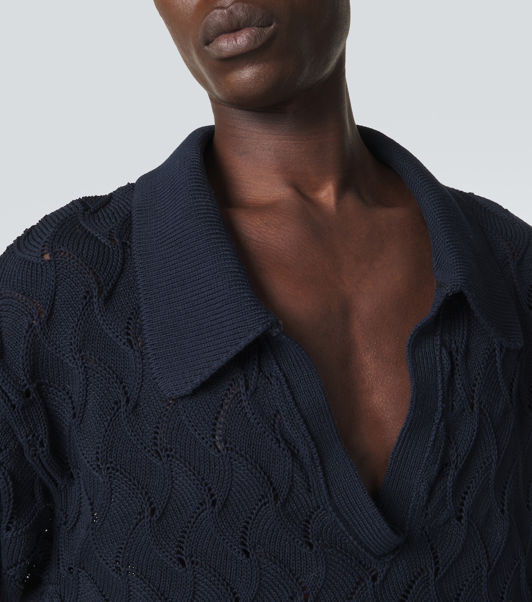 Open-knit cotton polo sweater | Dries Van Noten