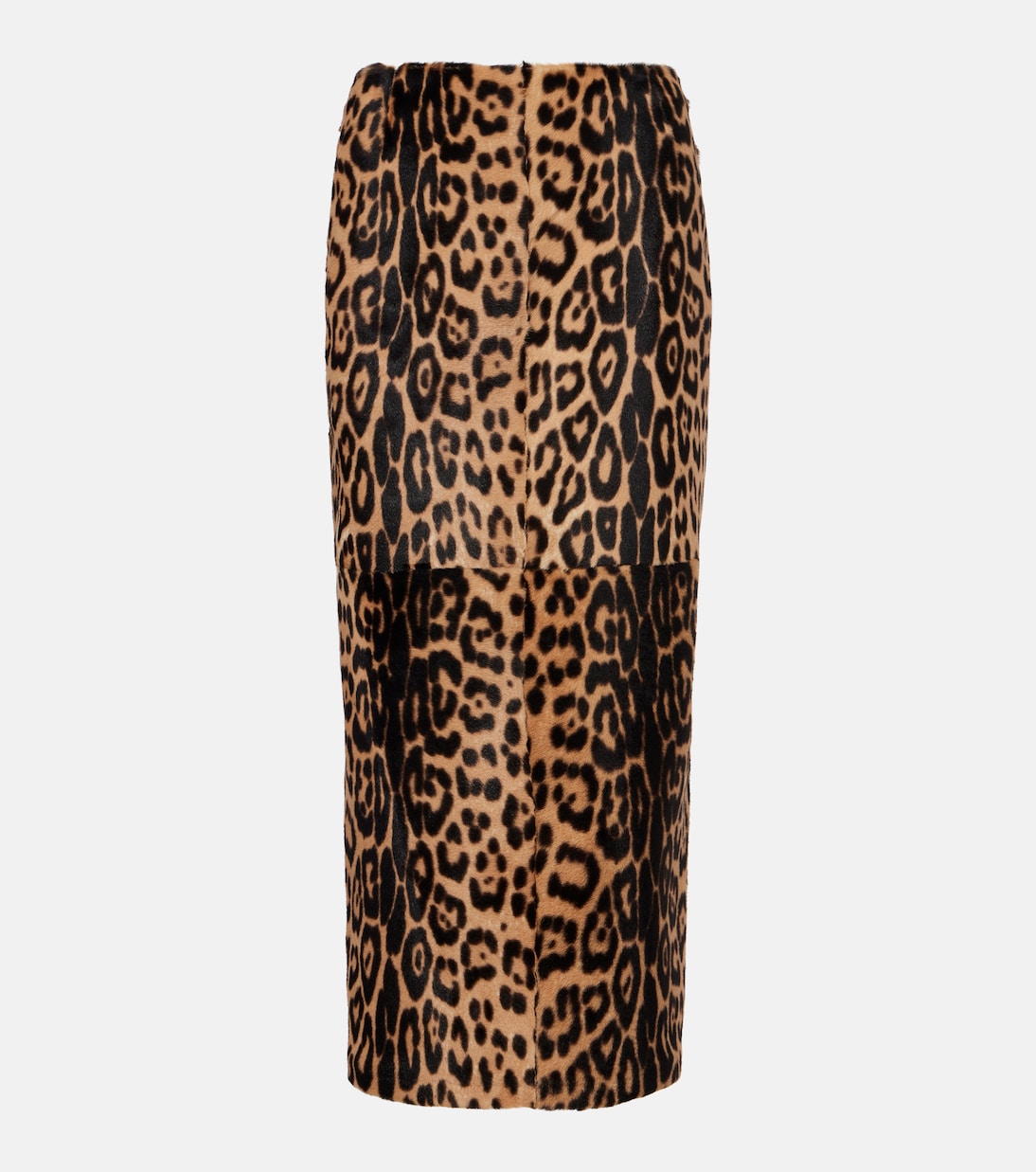 Elyse leopard-print shearling pencil skirt | Nour Hammour