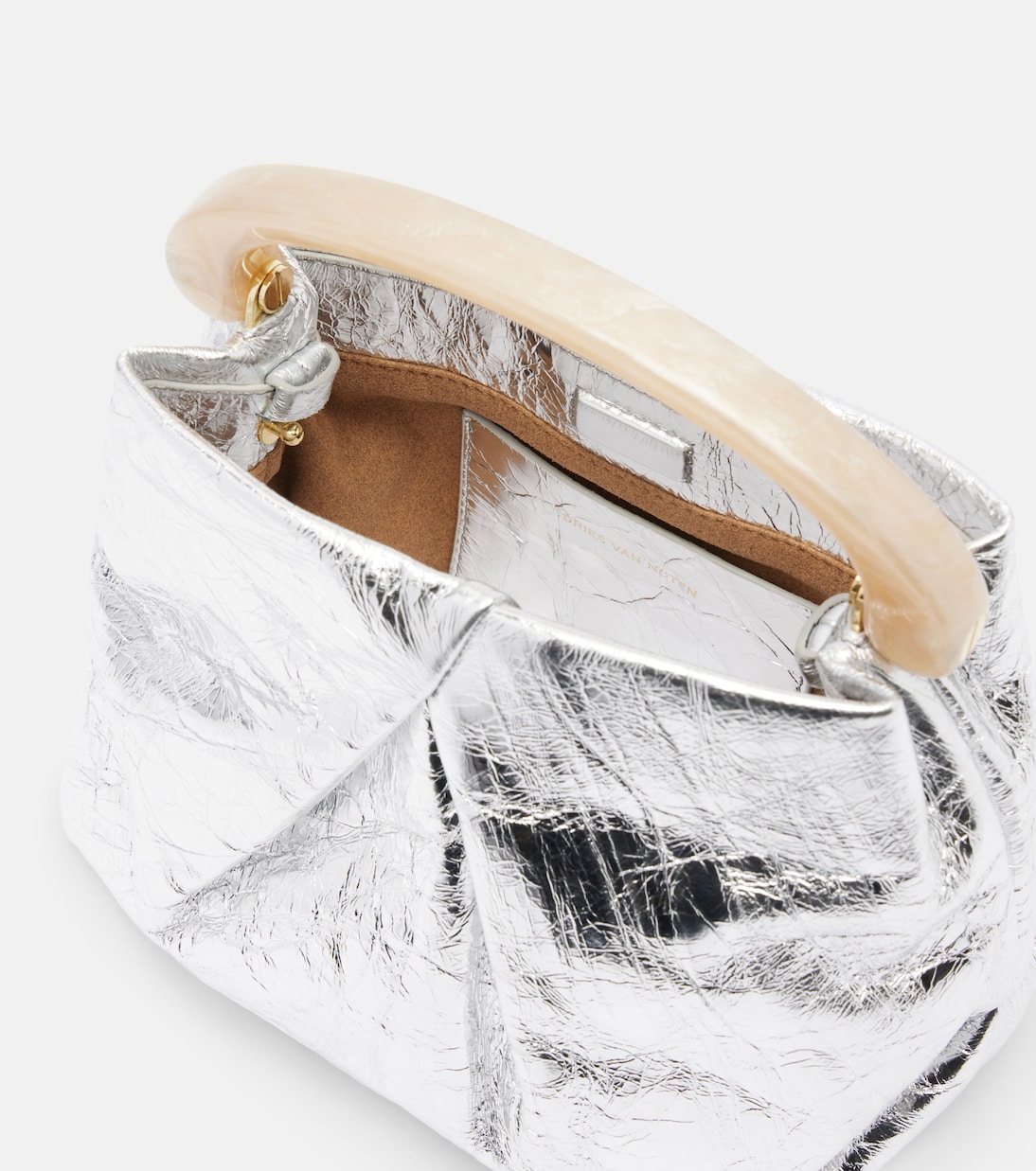Crisp Mini metallic leather top-handle bag | Dries Van Noten