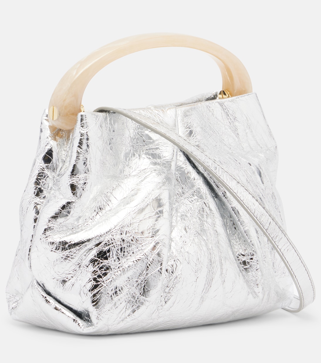 Crisp Mini metallic leather top-handle bag | Dries Van Noten