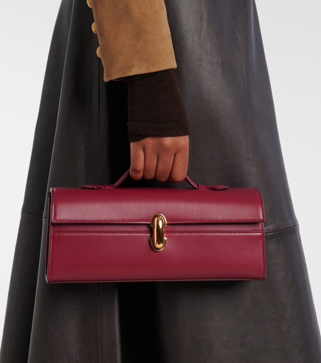 Symmetry Slim leather top-handle bag | Savette