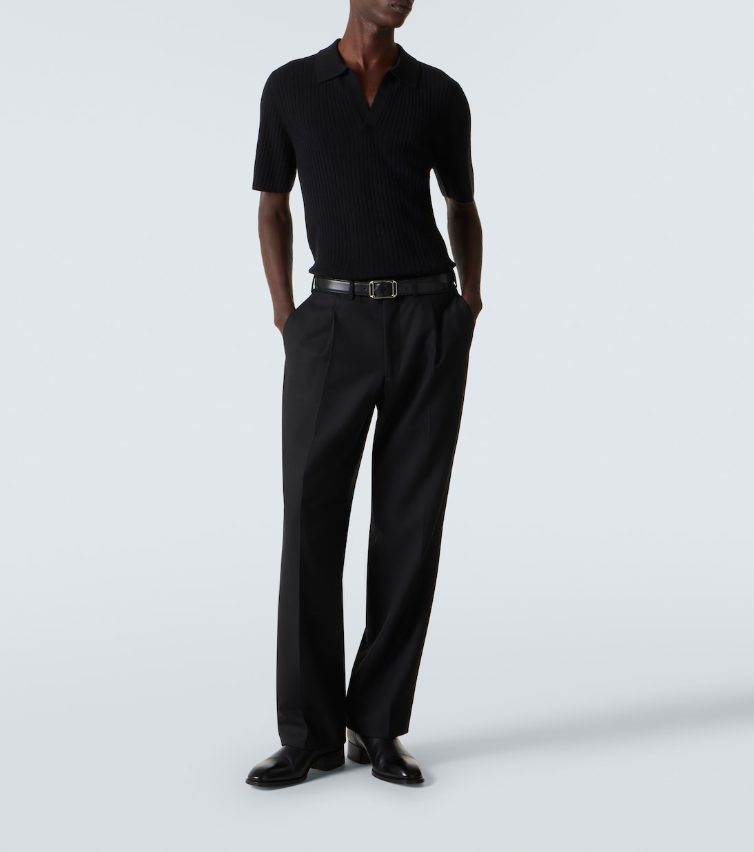 Ribbed-knit cashmere polo shirt | Arch4
