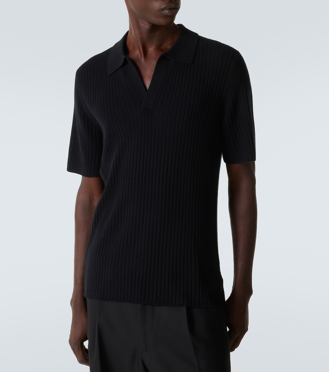 Ribbed-knit cashmere polo shirt | Arch4