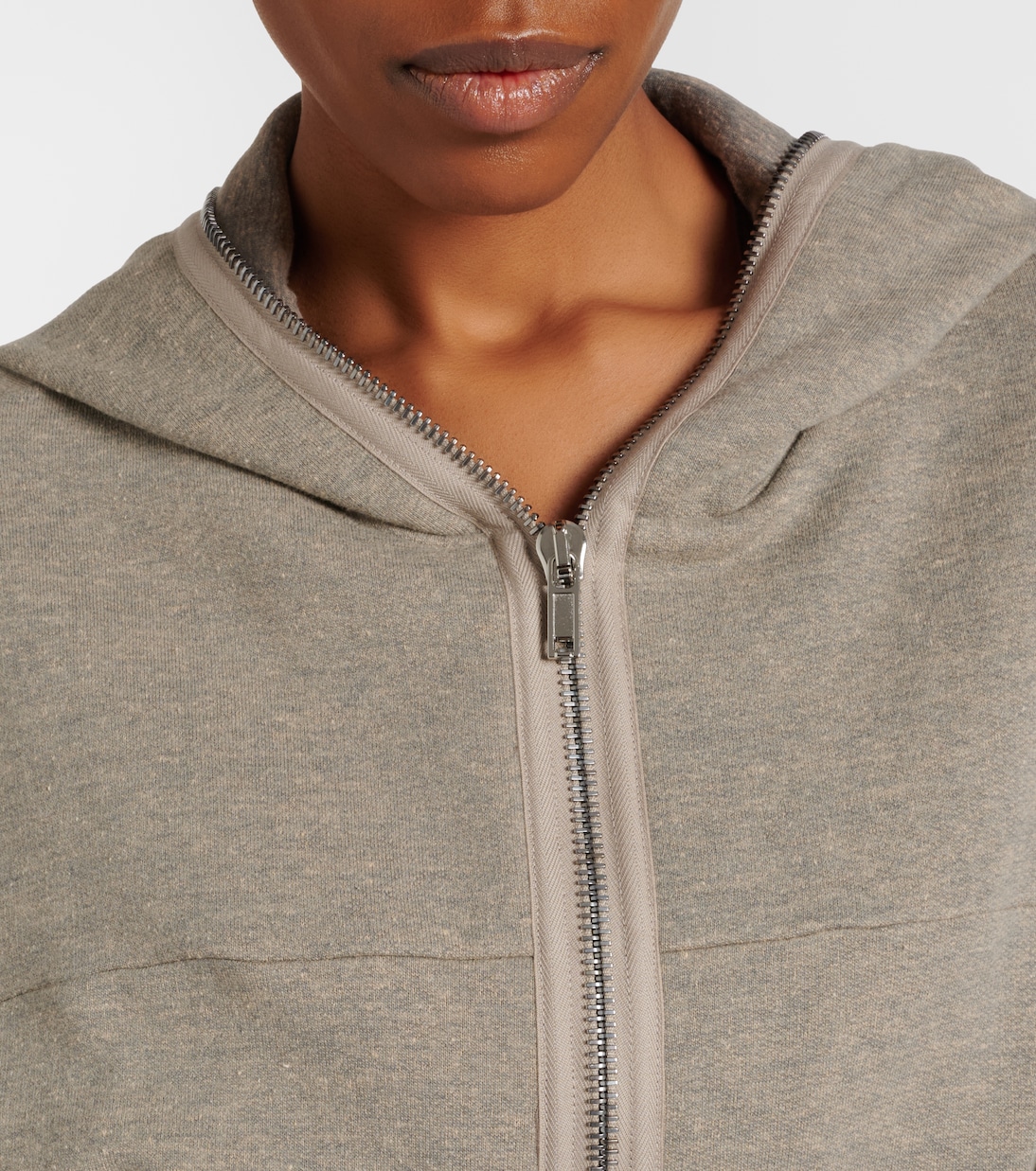 Felpa cropped in jersey di misto cotone | Rick Owens