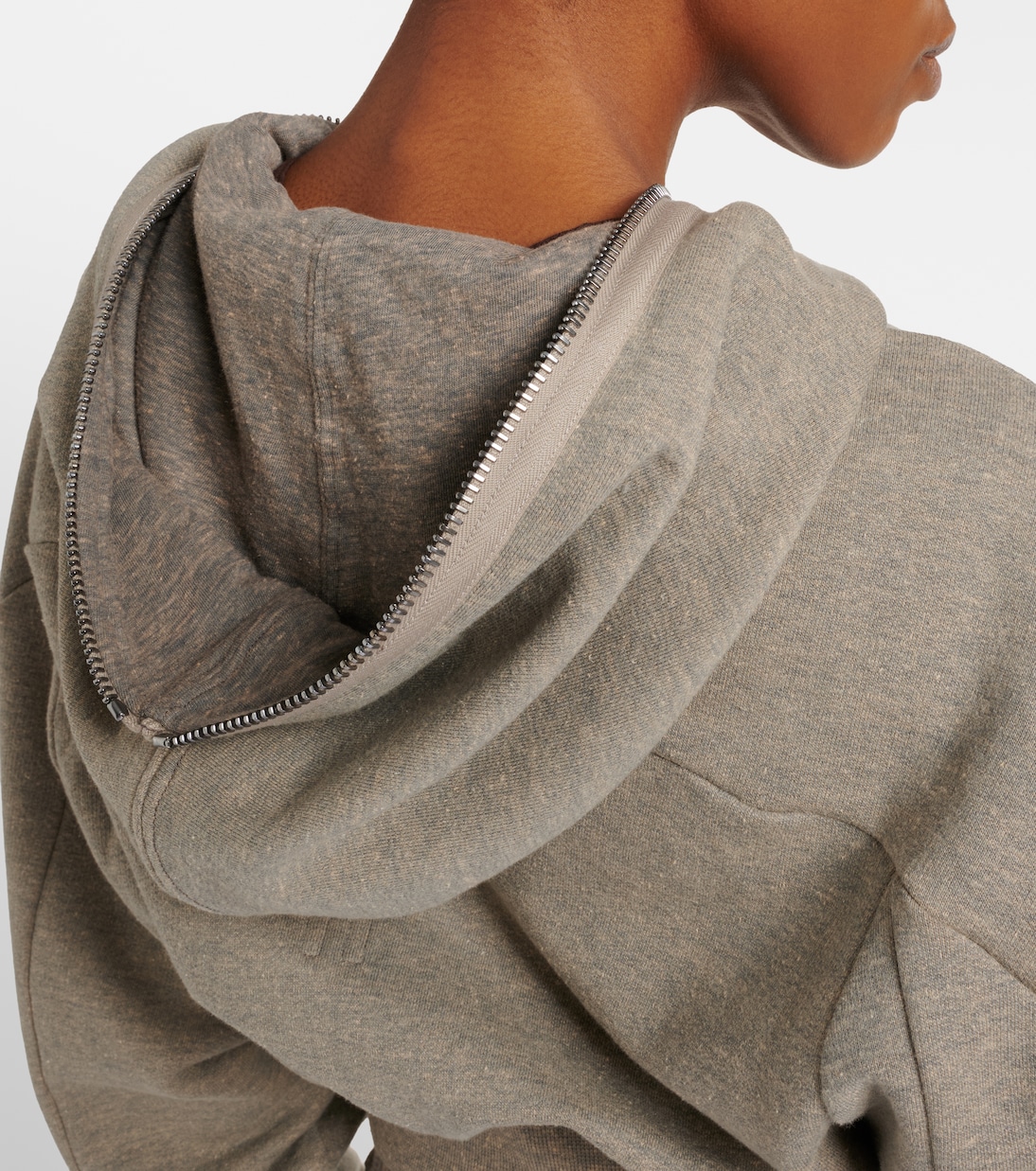Felpa cropped in jersey di misto cotone | Rick Owens