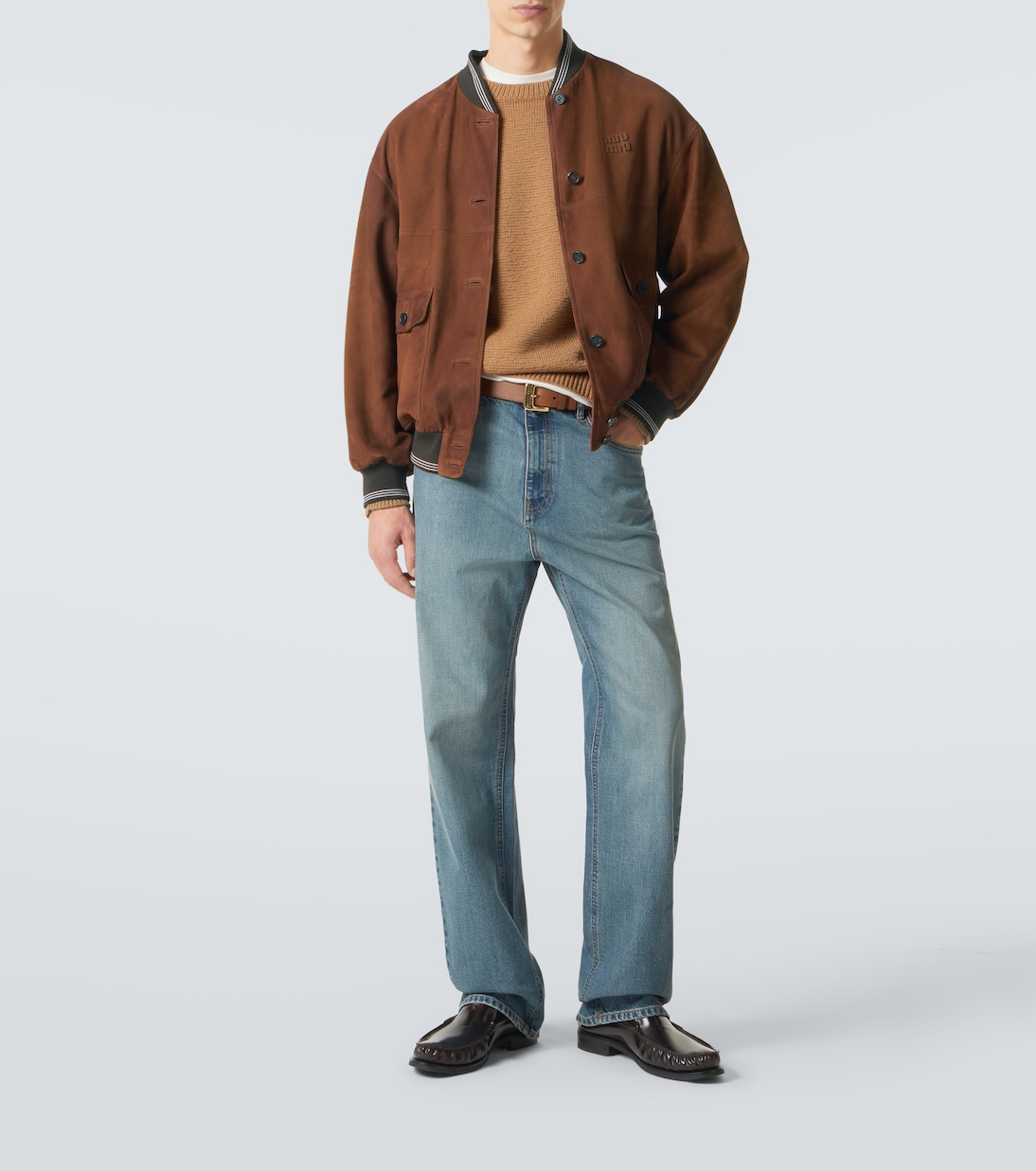 Suede bomber jacket | Miu Miu