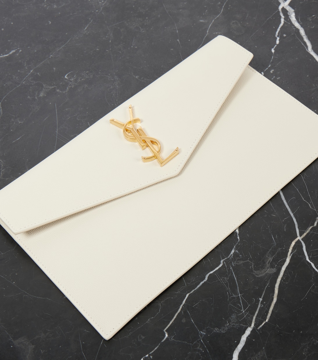 Uptown leather clutch | Saint Laurent