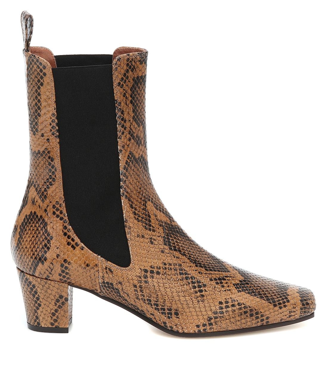 Snake-effect leather ankle boots | Paris Texas