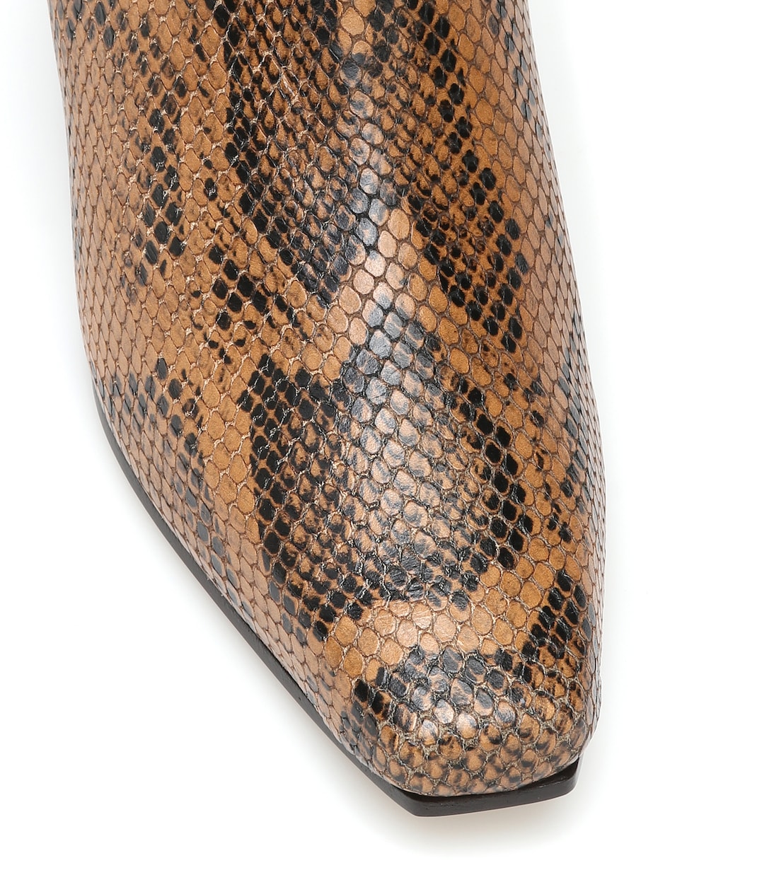 Snake-effect leather ankle boots | Paris Texas