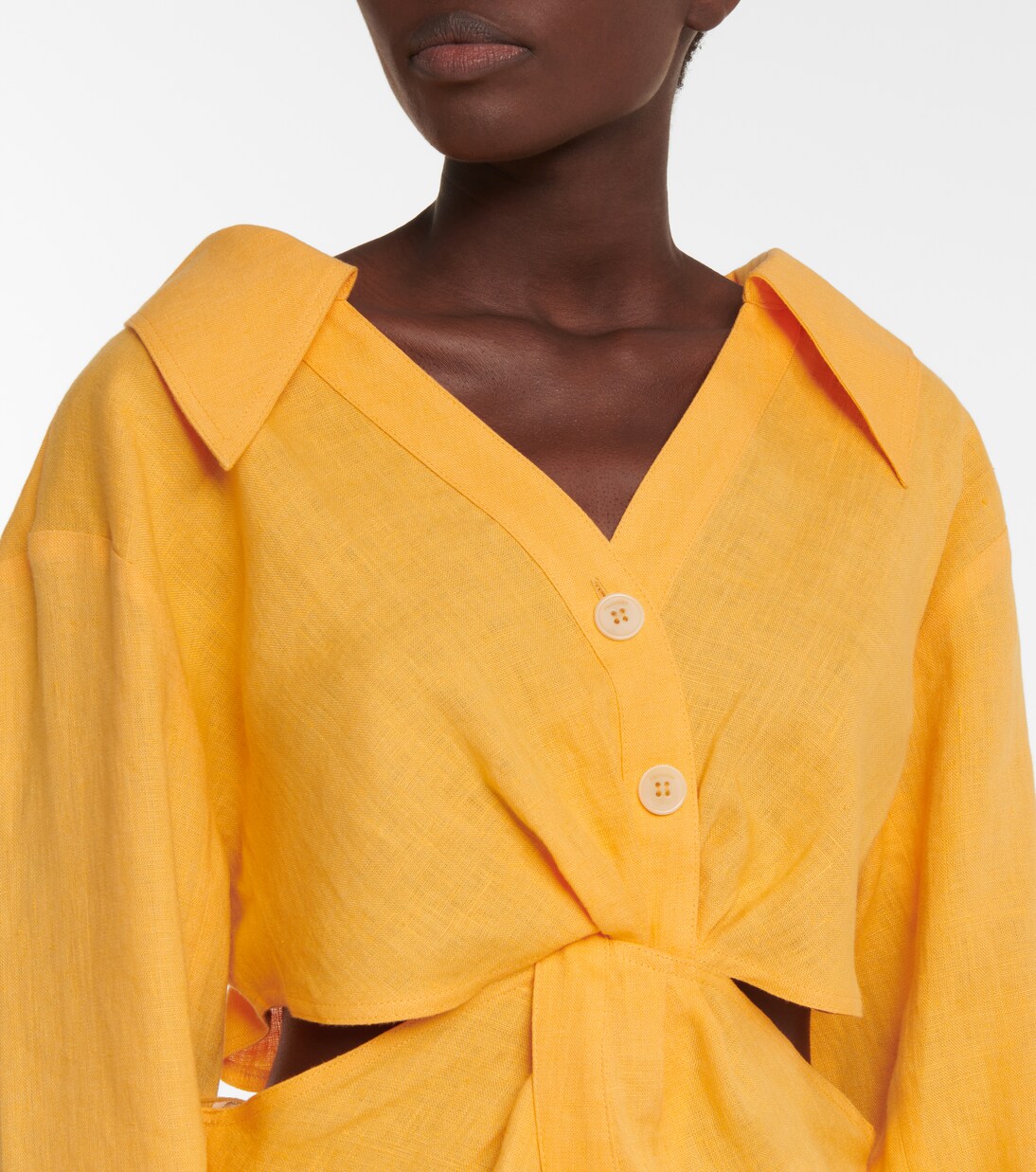 Rasha cutout linen shirt | Nanushka