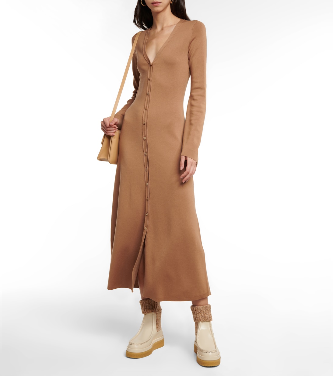 Button-down wool maxi dress | Chloé