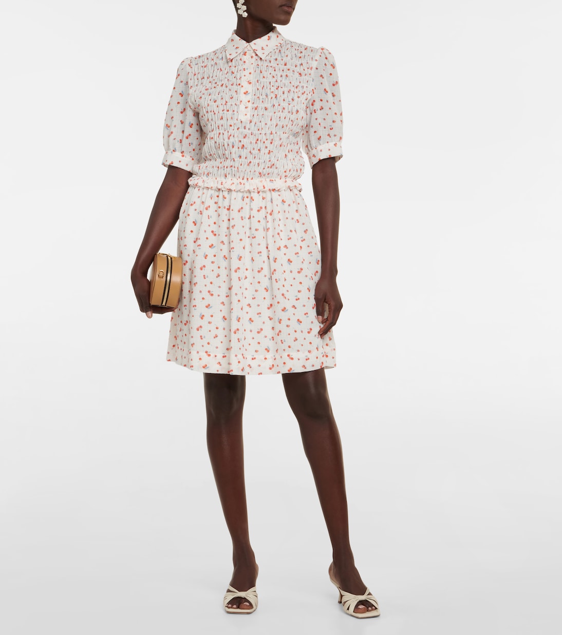 Smocked georgette minidress | See By Chloé