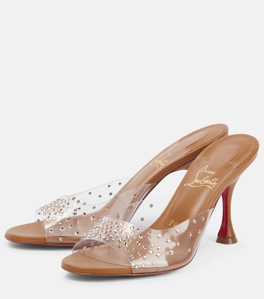 Mules Nudes Degramule con cristalli | Christian Louboutin