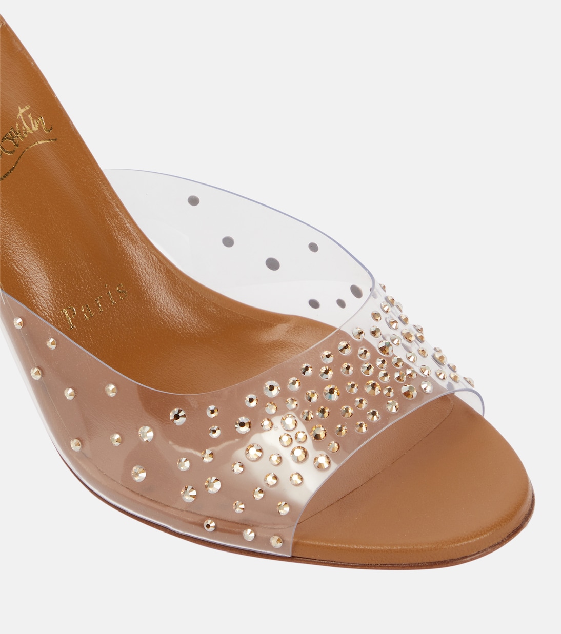 Mules Nudes Degramule con cristalli | Christian Louboutin