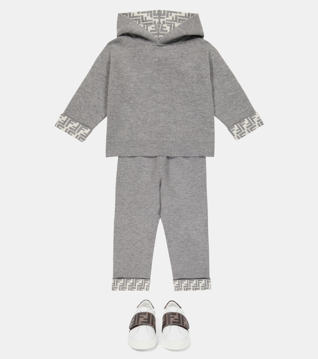 Reversible wool and cashmere sweatpants | Fendi Kids