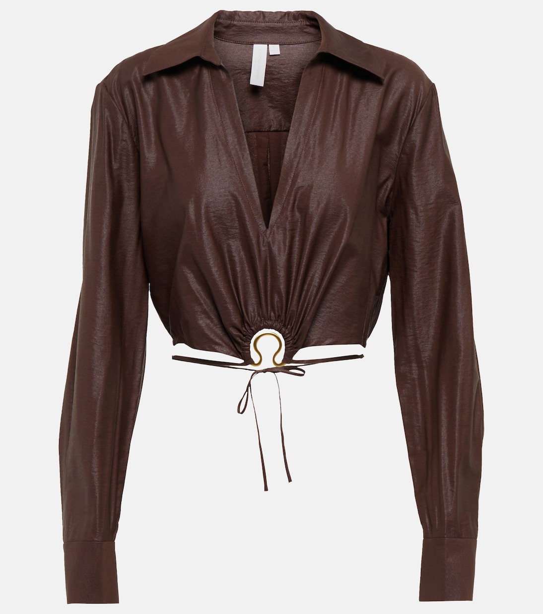 Breslin satin cropped shirt | Simkhai