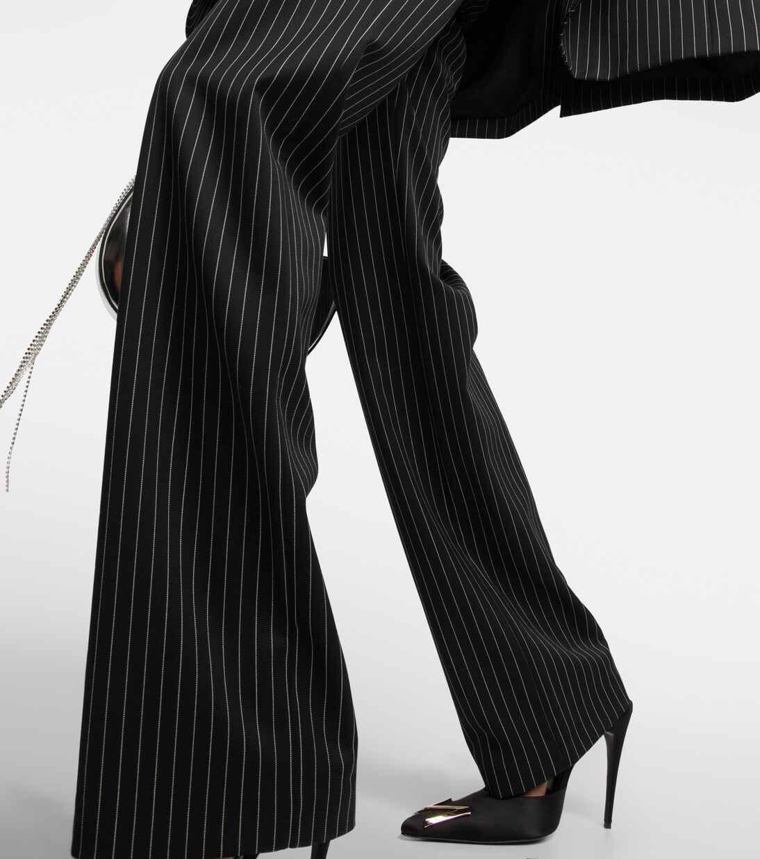 Pinstripe low-rise straight wool pants | Magda Butrym