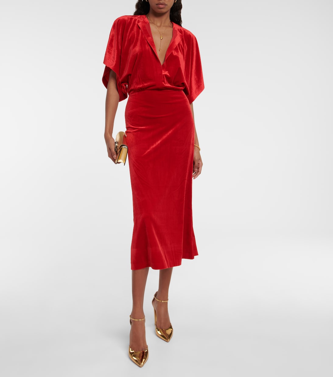Obie velvet midi dress | Norma Kamali