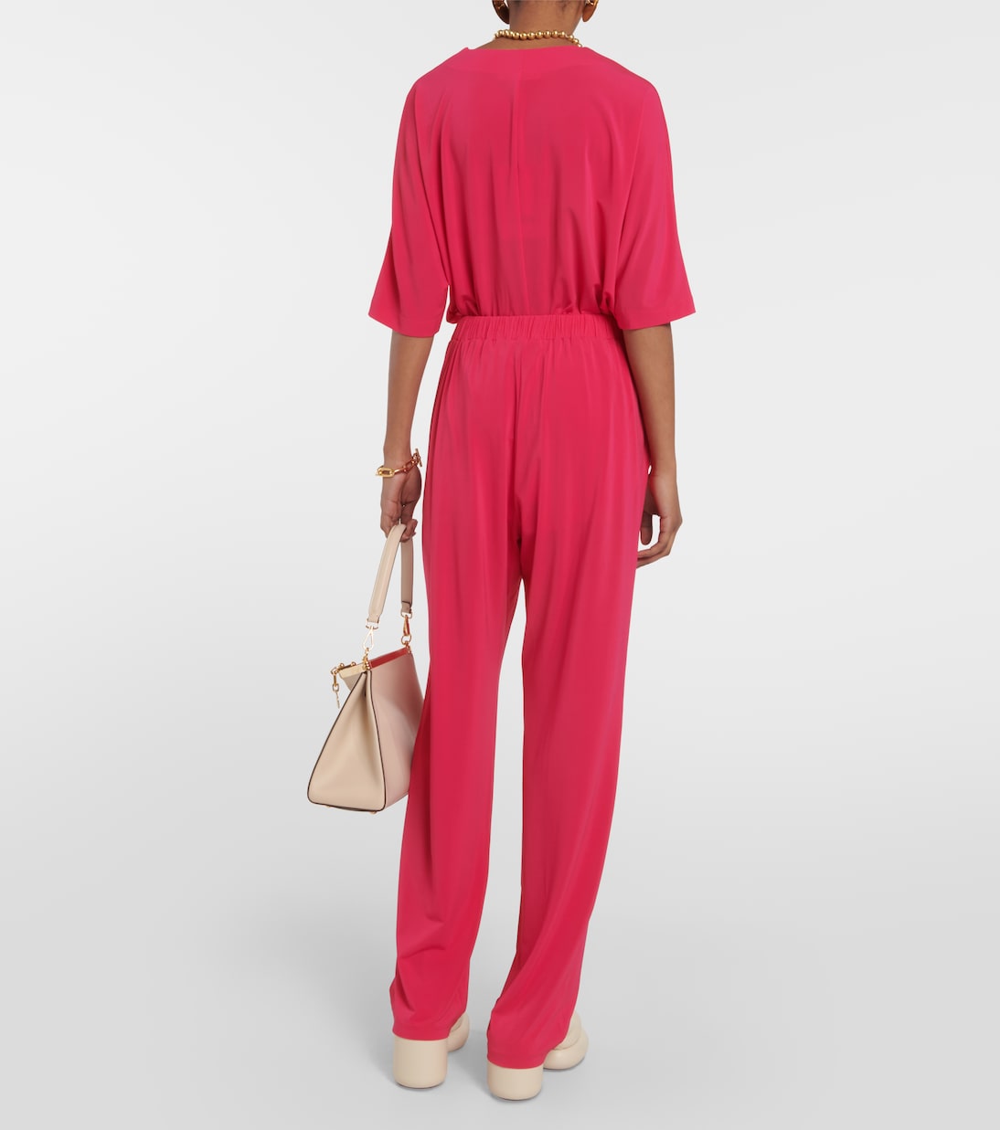Pantaloni regular a vita alta in jersey | Max Mara