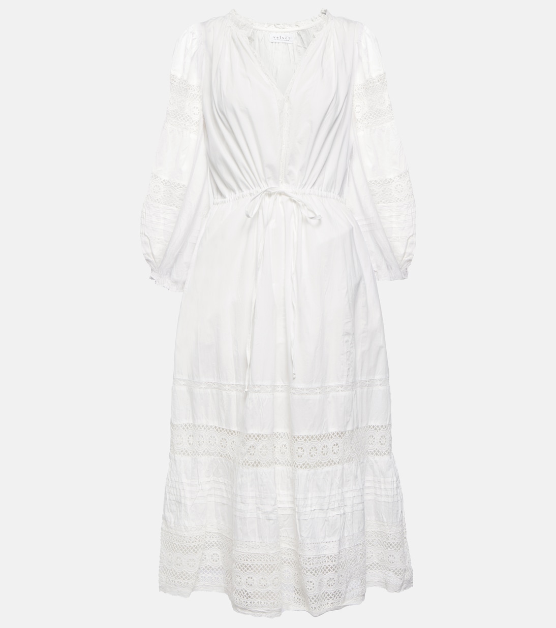 Vestido midi Chanelle de algodón | Velvet