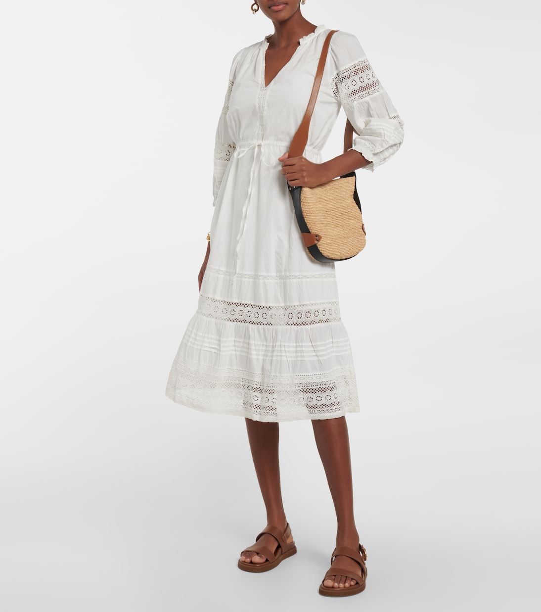 Vestido midi Chanelle de algodón | Velvet
