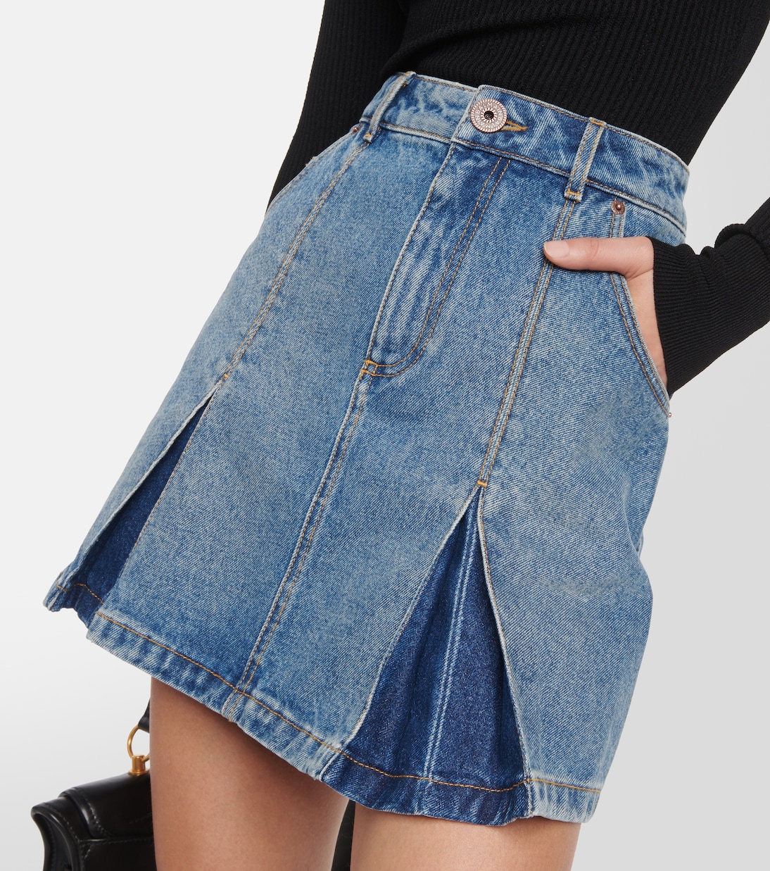 Minifalda denim plisada | Balmain