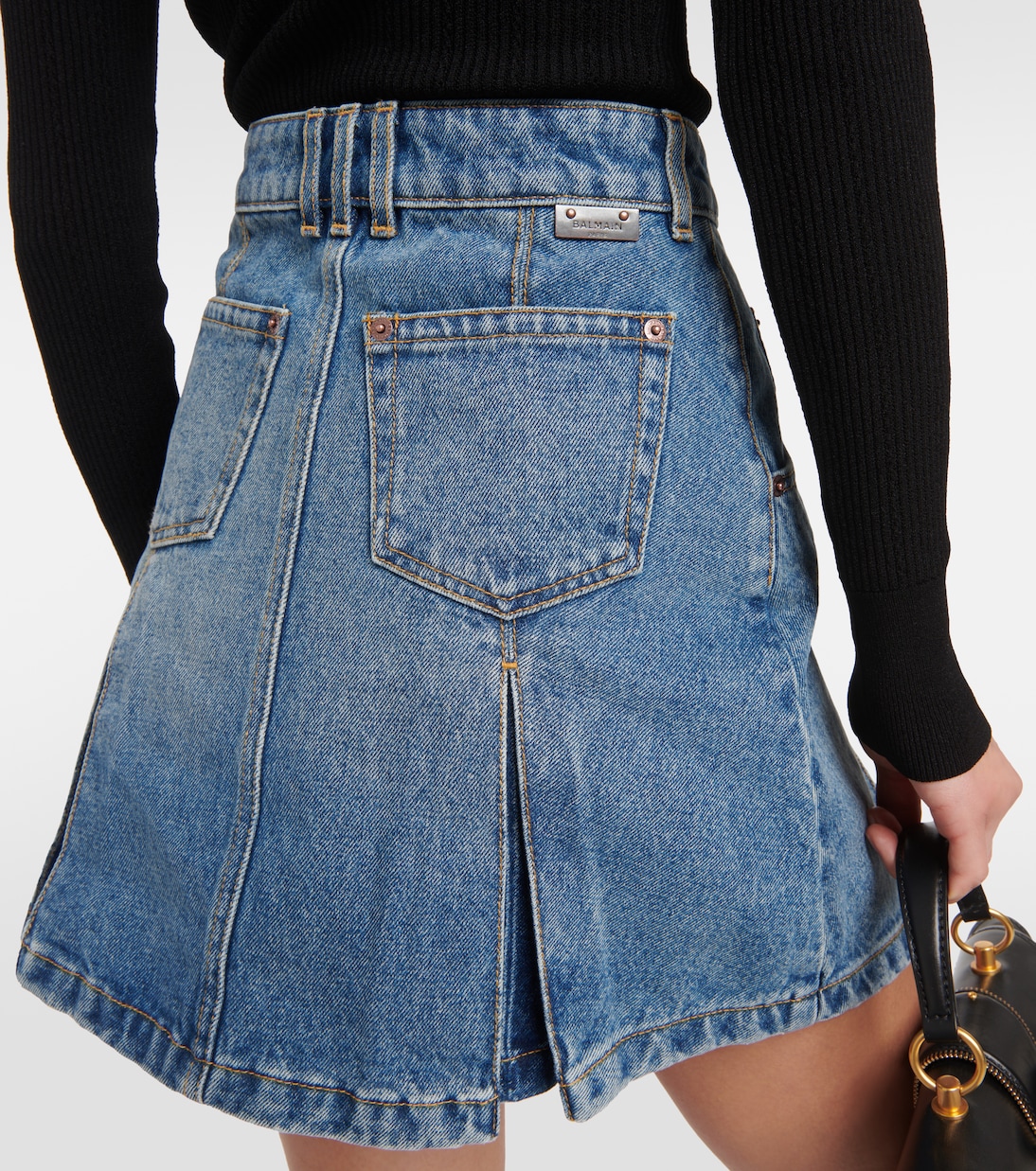 Minifalda denim plisada | Balmain