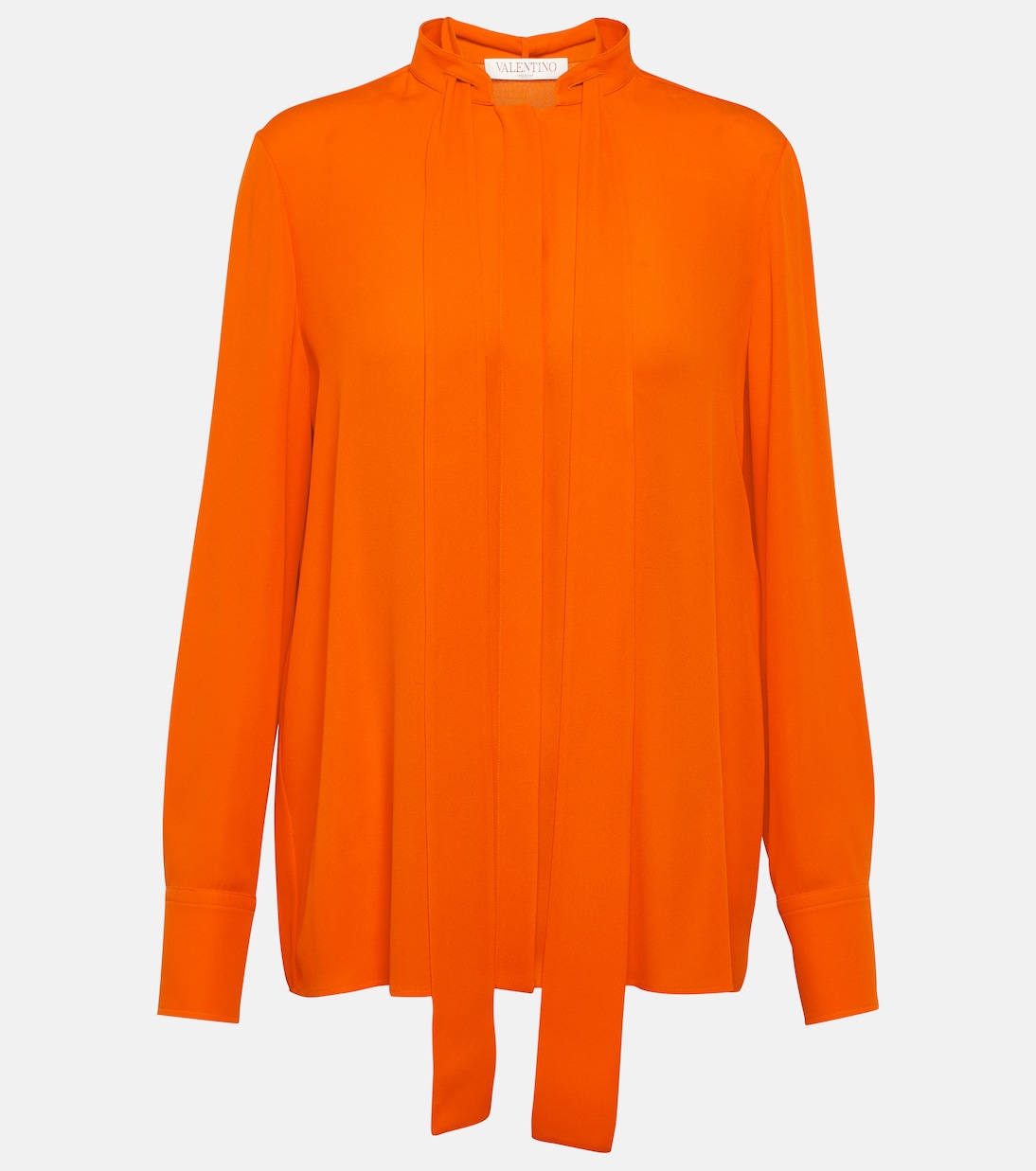Camisa de algodón con cuello tipo fular | Valentino